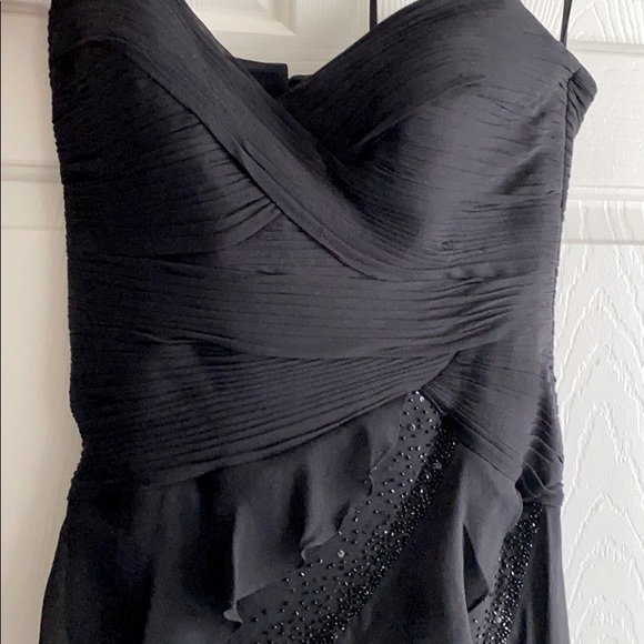 Strapless Dress Evening Gown Black Maxi Dress / Ruffle - Picture 9 of 14